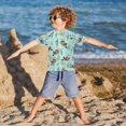 thumbnail image 3 of FORMRS Boys Rash Guard Short Sleeves Swim Shirt Quick Dry UPF 50+ Sun Protection, Sizes 3-12T, Green Otters Pattern, 3 of 6