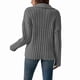 thumbnail image 2 of Suéteres de Punto para Mujer, Suéteres de Larga con Cuello en V, Camisetas Casuales, Conjuntos de Moda de Otoño Gris Oscuro XL, 2 of 7