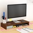 thumbnail image 7 of Shoreew Wooden Computer Elevated Rack Monitor Stand Riser with Storage Compartment Easy Installation Office Desk Storage Organizer Laptop Holder, 7 of 7