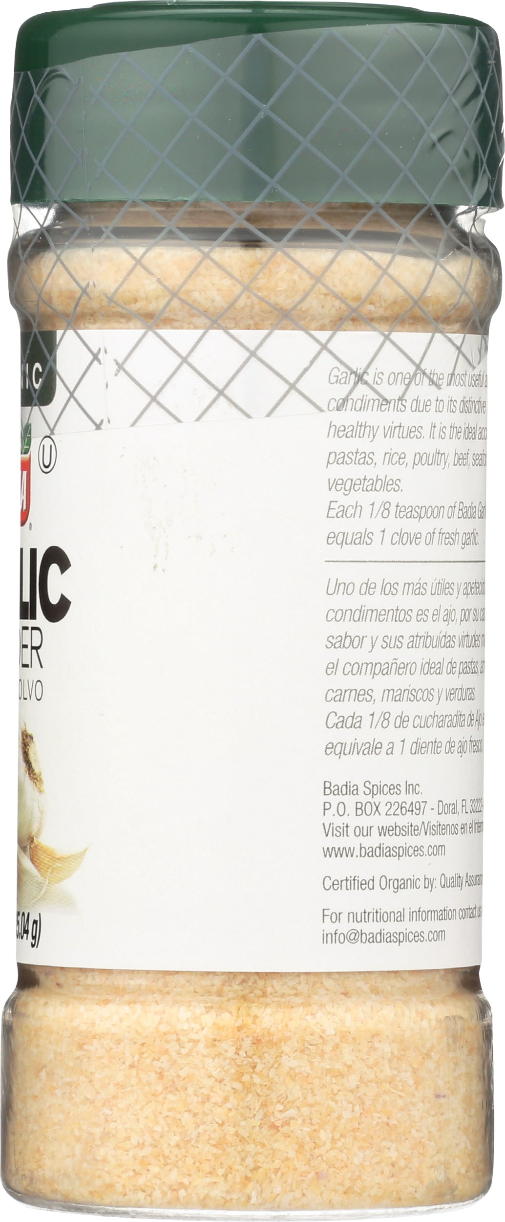 Pack of 8, Badia Organic Garlic Powder, 3 oz