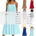 thumbnail image 3 of Horkkom Spaghetti Strap Dresses for Women V Neck Short Sleeve Solid Color Maxi Dresses Pleated Loose Casual Dresses, S-2XL, 3 of 6
