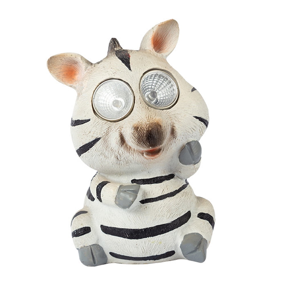 TINKSKY Zebra Garden Statue Animal Sculpture Solar Figure Powered