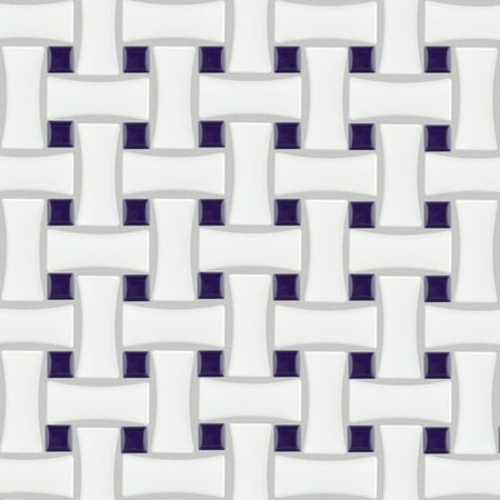 Merola Tile Fdxmbw Metro - Matte White / Glossy Cobalt