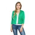thumbnail image 5 of G-Style USA Women's 3/4 Sleeve Open Front Cropped Cardigan Sweater (S-XL), 5 of 7