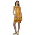 thumbnail image 5 of Moomaya Printed Women Back Slit Dress Sleeveless Scoop Neck Mini Shift Dress, 5 of 6