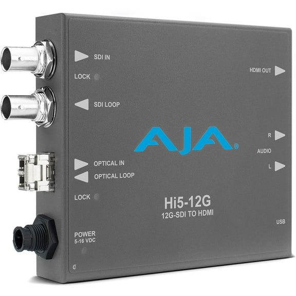 AJA Hi5-12G-TR 12G-SDI to HDMI 2.0 Mini-Converter with Fiber Transceiver