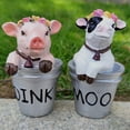 thumbnail image 4 of JHGoosa Cute Cartoon Pig And Cow Resin Decoration Tabletop Decoration Resin Decoration, 4 of 9