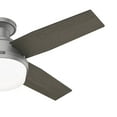 thumbnail image 5 of Hunter 44 inch Indoor Ceiling Fan with LED Light and Remote Control - Modern Ceiling Fan, Low Profile Mount, 4 Blades, For Bedroom, Living Room, or Kitchen, Quiet - Dempsey 51757, Matte Silver, 5 of 17