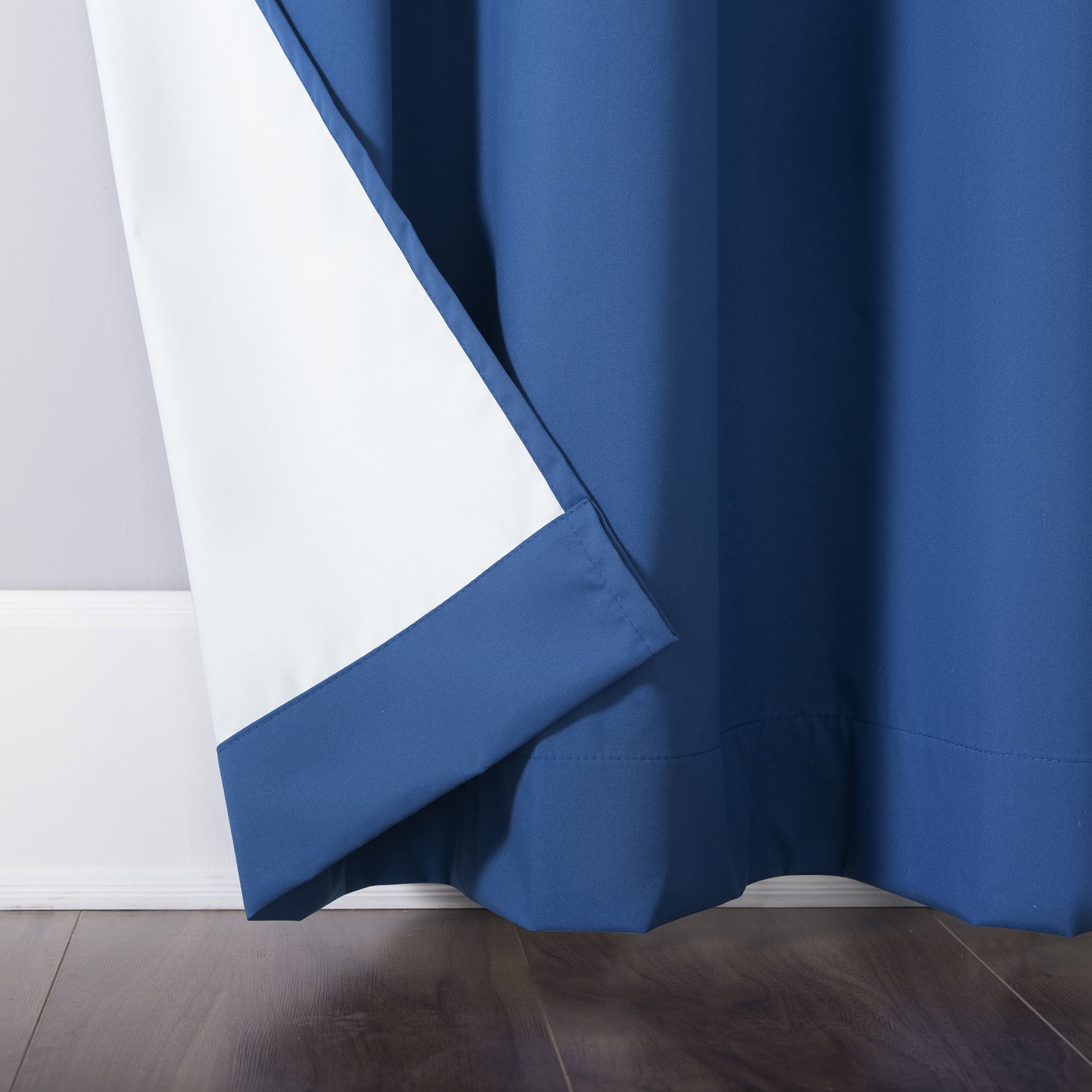 Sun Zero Harper Bright Vibes 100% Blackout Grommet Curtain Panel, 40"X84", Classic Blue, 40"X84", Classic Blue