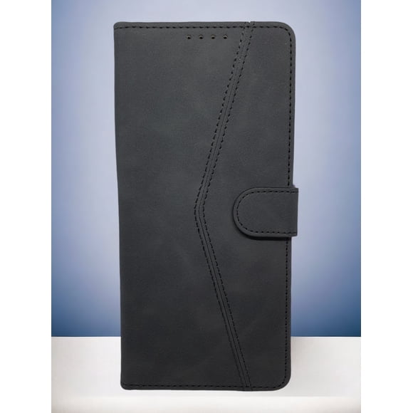 Funda Cartera Suave Para Oppo Reno 12 5G Negro Más 2 Micas De Cristal