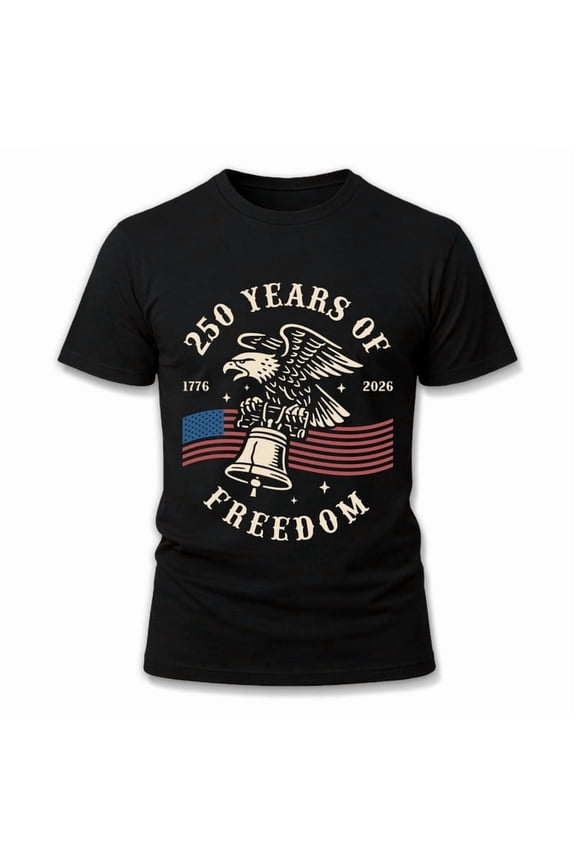 250th America Independence Day T-Shirt, 1776-2026 USA Eagle Patriotic Freedom Tee
