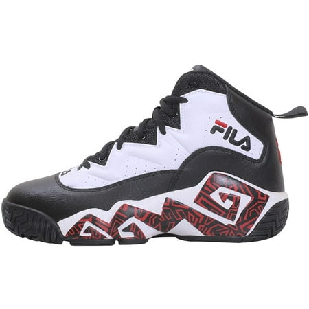 

Fila Mens Mb Leather Textured Basketball Shoes B/W 10 Medium (D)