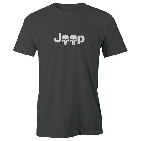 Grab A Smile Jeep with Punisher Skulls Adult Short Sleeve 100% Cotton