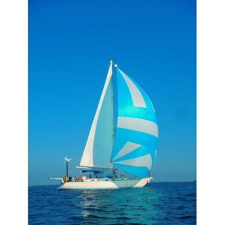 Canvas Print Bluewater Spinnaker Sailing Cruising Sailboat Boat Stretched Canvas 32 x