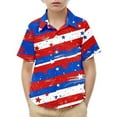thumbnail image 2 of MKOSPLRT Kids American Flag Button Down Shirts Short Sleeve 4th of July T Shirts Trendy Red White and Blue Tees Holiday Shirts 2-15Y, 2 of 9