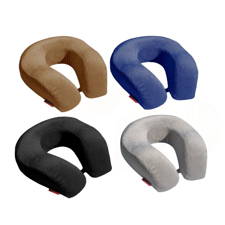 Bookishbunny Elevated Large Neck Support Memory Foam U Shape Travel Pillow  Airplane Cushion