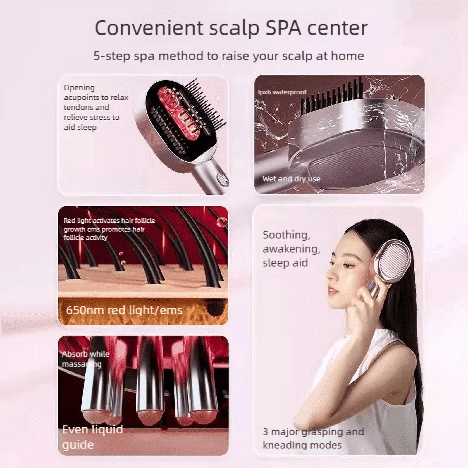 Red Light Scalp Massager Comb | EMS Therapy, 3 Modes, Waterproof | Hair Growth & Relaxation Gift Set