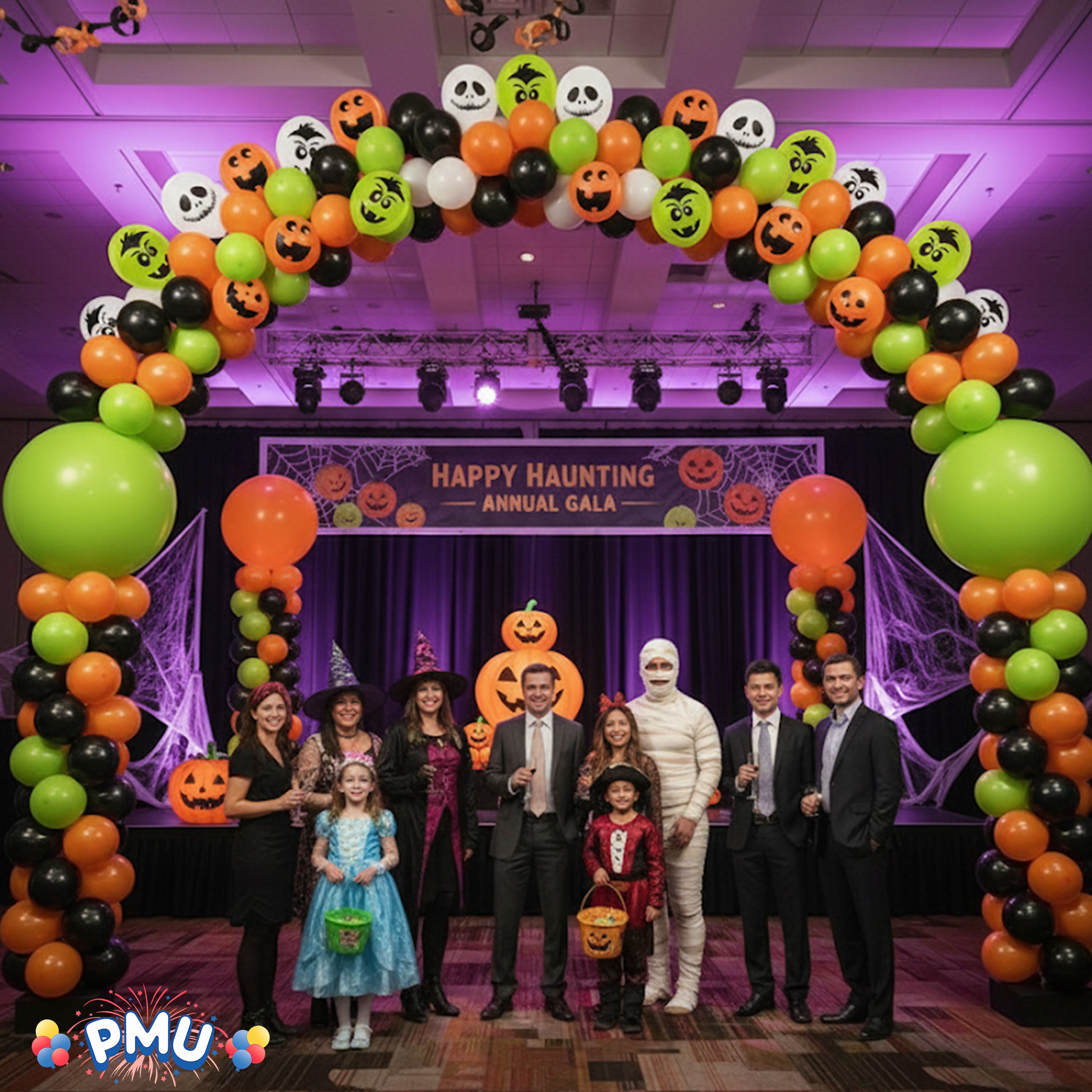 PMU Halloween Balloons Laughing Faces 11 Inch Balloon Assortment (50/Pkg) Pkg/1
