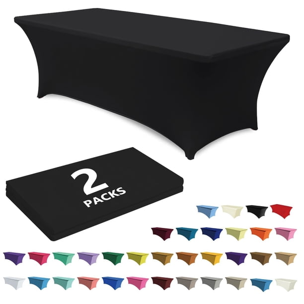 Funda de mesa ABCCANOPY de spandex negro de 8 pies para mesa rectangular