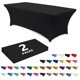 thumbnail image 1 of Funda de mesa ABCCANOPY de spandex negro de 8 pies para mesa rectangular, 1 of 8