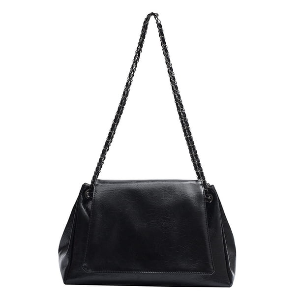 Nuevo bolso de mano de PU con cadena para mujer, para viajes al trabajo, de otoño e invierno, color negro