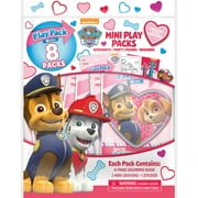 PAW Patrol Valentine's Day 8 Count Mini Play Pack with Small Coloring Book and Crayons, Paper Party Favors