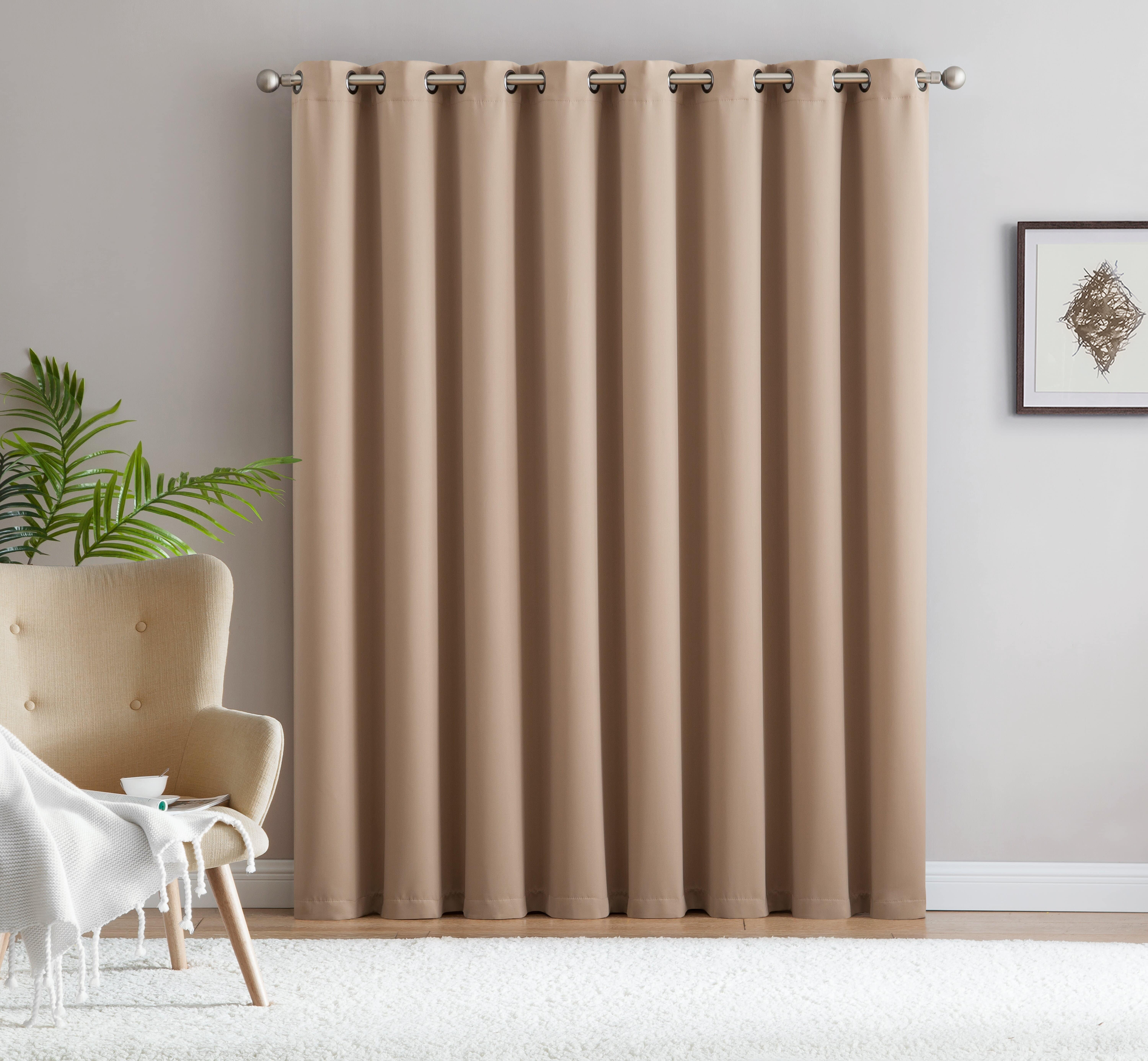 Wine 102" x 96" Embossed Blackout Drape Curtain with Grommets for Patio Doors 