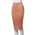 thumbnail image 4 of SSOULM Women's Stretchy Fitted Midi Pencil Skirt with Back Slit and Plus Size, 4 of 4