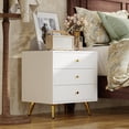 thumbnail image 3 of MONSLIPA White Nightstand Bedside Table with 3 Storage Drawers for Bedroom, 3 of 7
