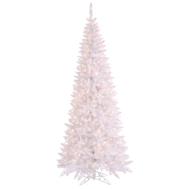 Vickerman 7.5' White Slim Fir Artificial Christmas Tree with 500 Clear