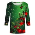 thumbnail image 5 of Christmas Shirts for Women Plus Size Casual Print Round Neck Short Sleeves Shirt Lightweight Outfits Pullover Blouses for Holiday S-5XL, 5 of 6