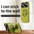 thumbnail image 2 of Allytechgroup for iPhone 15 Pro Case [Support Magnetic Car Mount] Silicone Suction Cup Phone Ring Grip Holder [Sticks to Walls] with Kickstand Gold Plating Stand Hard Shockproof Cover, Green, 2 of 6
