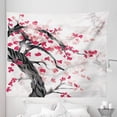 thumbnail image 1 of Cherry Blossom Tapestry, Twisted Trunk of Cherry Tree with Blooms in Foggy Sky, Fabric Wall Hanging Decor for Bedroom Living Room Dorm, 5 Sizes, Charcoal Grey Dark Coral, by Ambesonne, 1 of 1