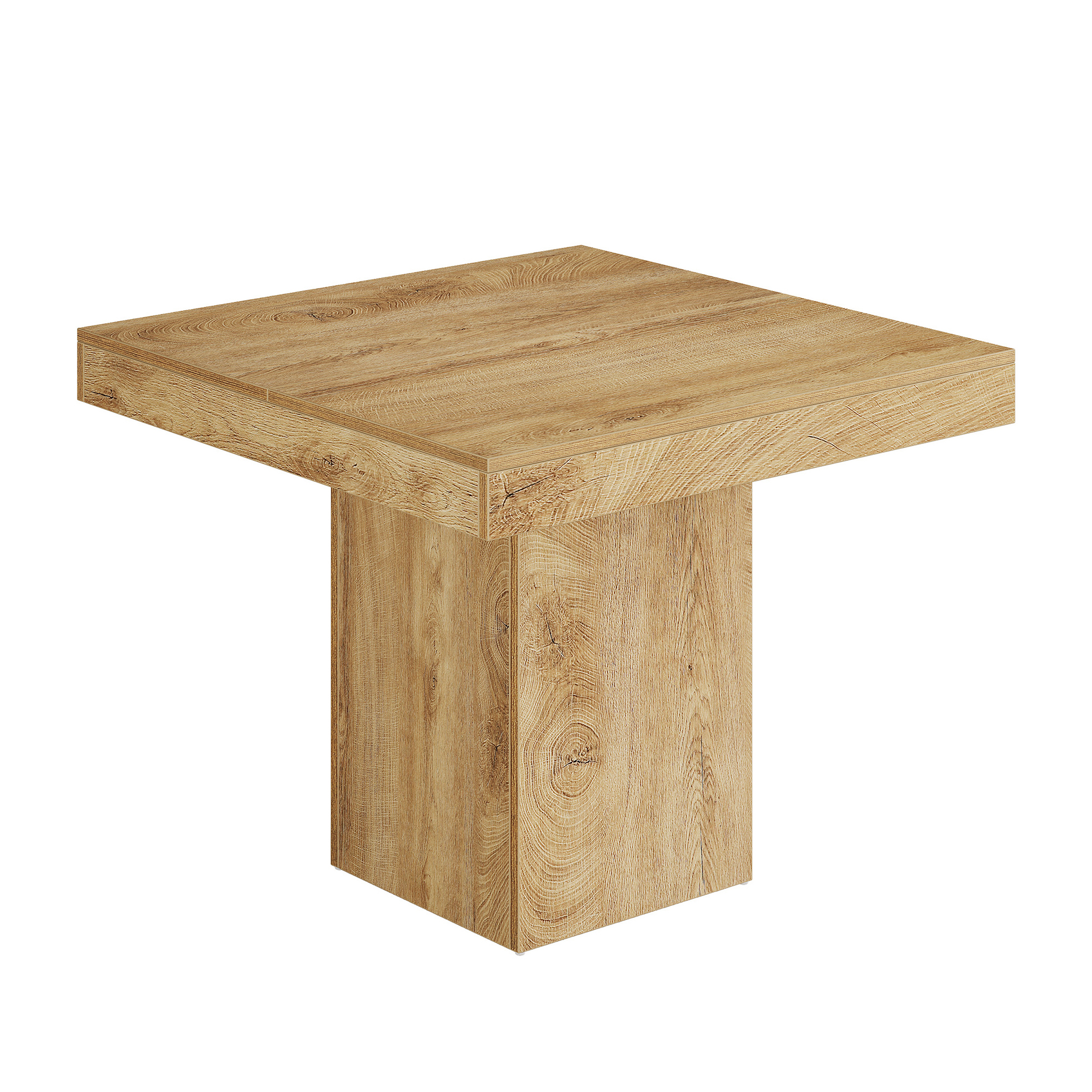 MAYEERTY 39 Inch Square Farmhouse Dining Table, Kitchen Dinner Table with Heavy Duty Pedestal Base for 4 People