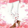 thumbnail image 2 of hotojiny Valentines Day Leggings for Women Casual Spring Fashion Yoga Workout Pants Slim Heart Print Leggings, 2 of 8