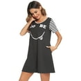 thumbnail image 2 of Purcoar Womens Nightgown Short Sleeve Sleepshirts Sleepwear Comfy Pajama Sleep Dress, 2 of 5
