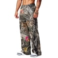 thumbnail image 3 of Havenx Men's Camo Baggy Sweatpants Wide Leg Dry Leaf Print Elastic Waist Sweat Pant with Pockets Open Bottom Camouflage Wear Loose Fit Y2k Workout Athletic Soft Clothes,Gray XL, 3 of 7