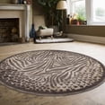 thumbnail image 2 of Radici Usa Garda Area Rug 3808 Contemporary Brown Zebra Lines 5' 3" x 5' 3" Round, 2 of 2
