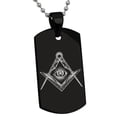 thumbnail image 2 of Stainless Steel Freemasons Masonic Sacred Society Engraved Dog Tag Pendant Necklace, 2 of 4