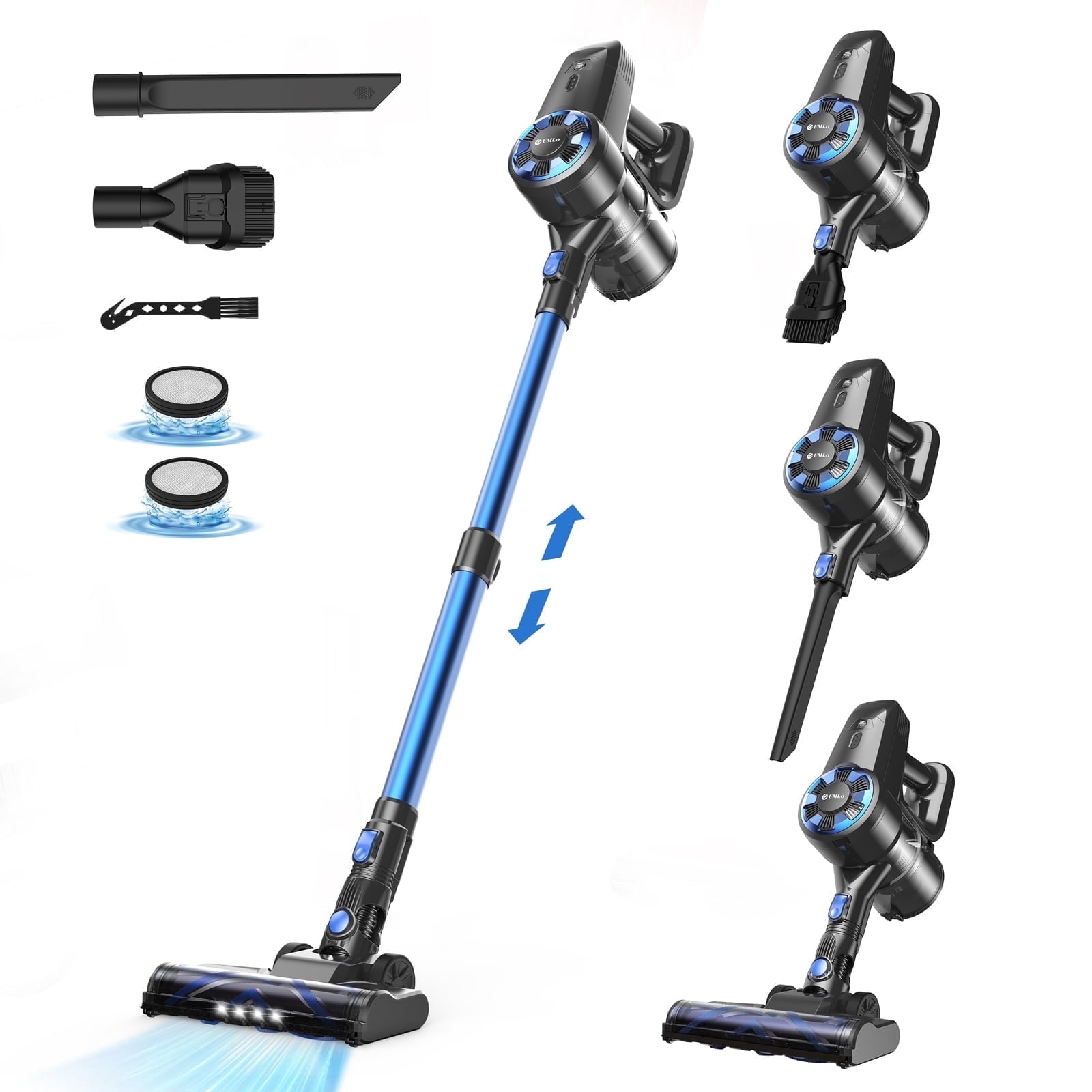 UMLo Cordless Vacuum Cleaner, 6-in-1 Lightweight Stick Vacuum for Hard Floor Carpet Pet Hair