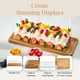 thumbnail image 4 of Expositor para tartas con tapa, soporte de postre de madera de acacia y tabla de charcutería de madera con tapa para pasteles de pan, pan, pasteles, queso, bandeja de madera rectangular, 4 of 6