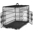 thumbnail image 2 of Yaheetech 30" Foldable Metal Dog Crate with 2 Doors and Pull Out Tray, Black, 2 of 9