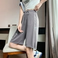 thumbnail image 2 of Women's High Waisted Wide Leg Shorts - Summer Casual Five Pocket Trousers | Yubnlvae | Women's Summer Thin And Loose High Waisted Straight Leg Casual Wide (Grey | XXL), 2 of 7