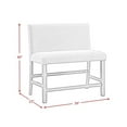 thumbnail image 3 of Pemberly Row Contemporary Counter Bench with Upholstered Back in Brown, 3 of 7
