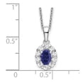 thumbnail image 6 of Auriga Fine Jewelry 14K White Gold 7x5 mm Lab Grown Diamond and Blue Sapphire Pendant Necklace for Women 18", 6 of 6