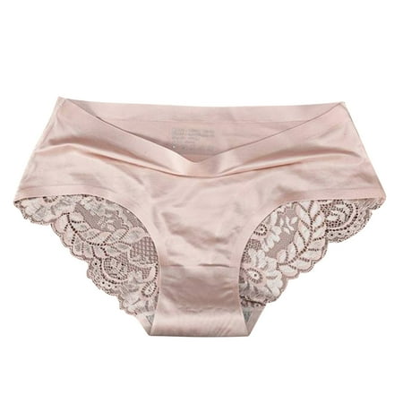 

Shpwfbe Underwear Women Breathable Ice Silk Texture Seamles Brief Brief Ie Mid Waist Lace Ladie Ies Lingerie For Women