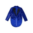 thumbnail image 3 of YUUMIN Kids Boys Sequins Tuxedo Jacket Suit Tailcoat Swallowtail Blazer Wedding Pageant Birthday Blue 6, 3 of 5