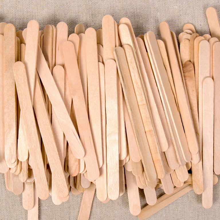 150 Piece Craft County Flat Natural Wood Craft Sticks Popsicle