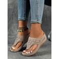 thumbnail image 6 of Orthopedic Wedge Sandals for Women 2025 Dressy Summer Comfortable Arch Support Casual Slip on Flats Flip Flops for Women Ladies Beach Outdoor Slides Slippers Shoes, 6 of 6