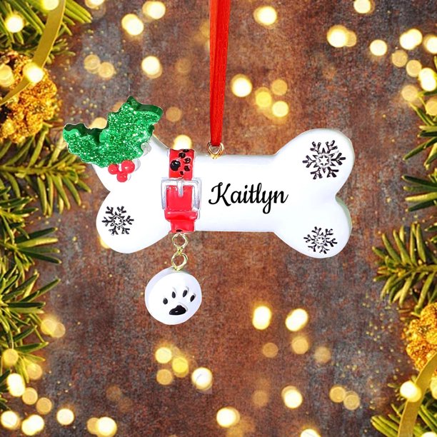 onlyliua para Interior/Exterior Colgante de Huesos Perro Personalizado para Navidad, Colgante de Resina con Forma de Huesos de Perro, Primer Cachorro En Navidad, Regalo Conmemorativo para Primer Dueñ